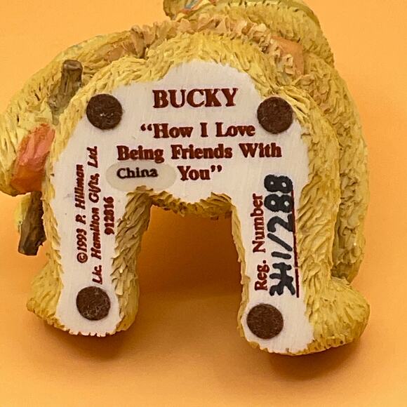 Cherished Teddies Bucky 1993 How I Love Being Friends With You Hamilton Gifts - Picture 7 of 7